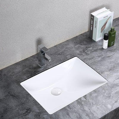 Sani Canada -3010 Rectangular Porcelain Undermount Bathroom Sink 20" X 15"