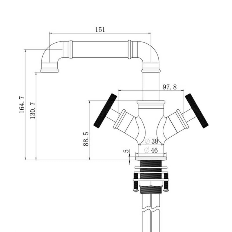 Black Modern Industrial Single Hole Faucet