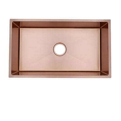 Rose Gold Undermount Single Bowl Stainless Steel kitchen sink 16 gauge