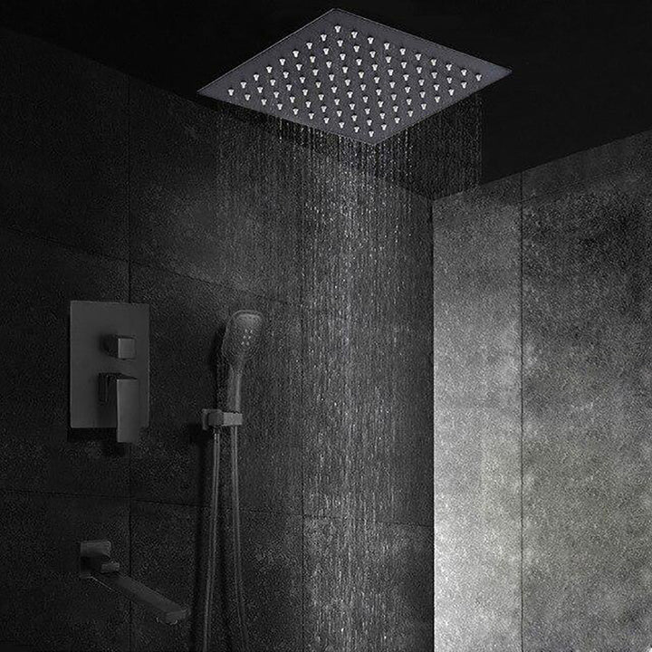 CSA Certified-Black Ceiling or Wall Mounted 2 or 3 Way Pressure Balance Shower Completed Set