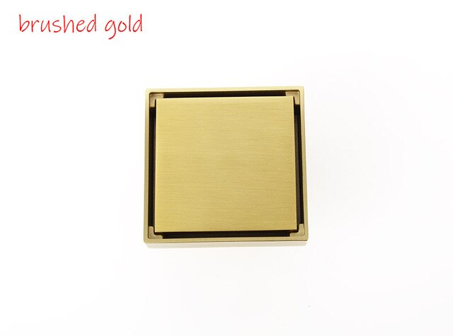 Brushed gold- Black Matte- Gold  4" X 4" SQUARE SHOWER DRAIN