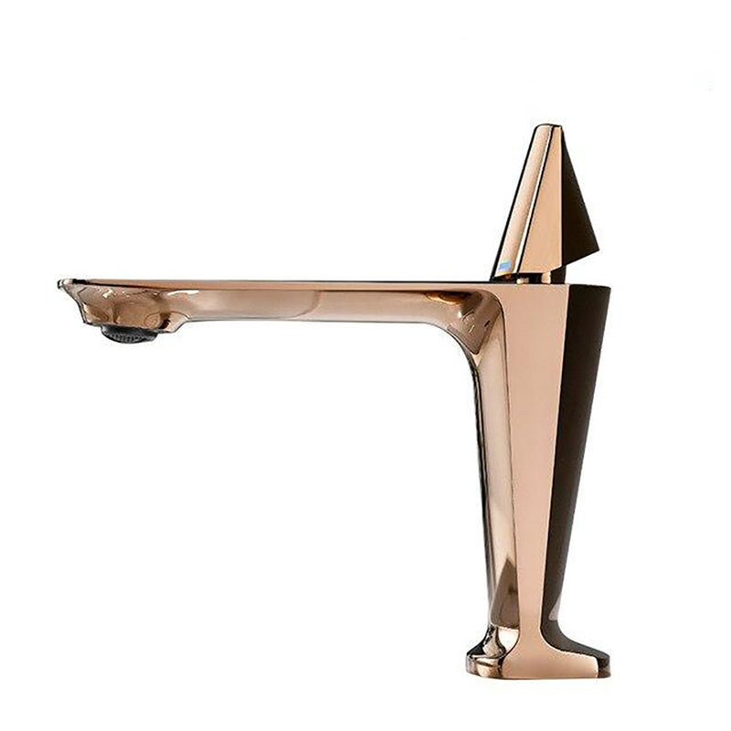 Rose Gold Modern Euro Design Single Hole Lavatory Faucet