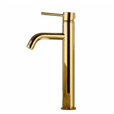 Rose gold polished single hole bathroom faucet