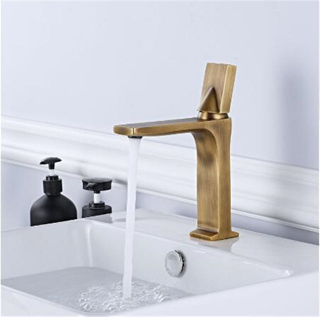 Brushed Gold- Matte Black Tall Vessel Faucet
