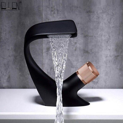 Black Waterfall modern euro design single hole faucet