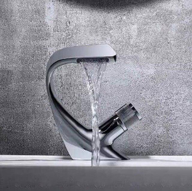 Black Waterfall modern euro design single hole faucet