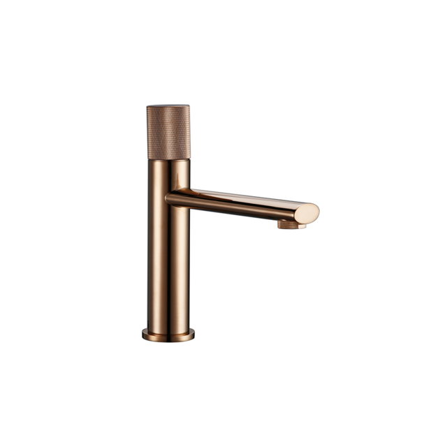 Black-Brushed Rose gold - Two Tone Tall Vessel Basin Lavatory Bathroom Faucet