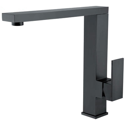 Matted Black Modern Square Euro Style NO pull Out Kitchen Faucet