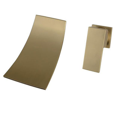 Brushed Gold & Black Waterfall Wall Mounted Faucet