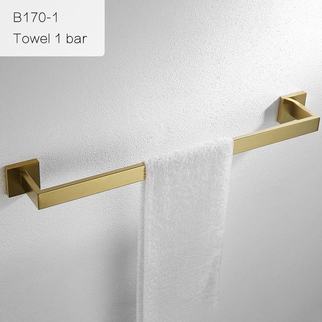 Brushed Gold Square  Bathroom Accessories