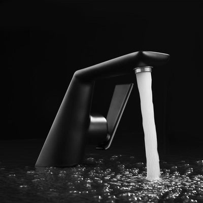 Matte Black Modern Euro Design Single Hole Lavatory Faucet