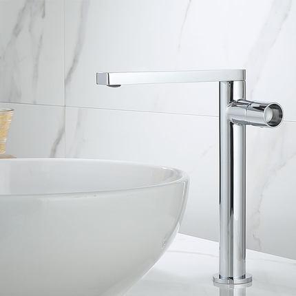 White-Black- Rose Gold Tall Vessel Basin Lavatory Faucet