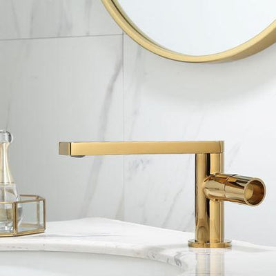 White-Black- Rose Gold Tall Vessel Basin Lavatory Faucet