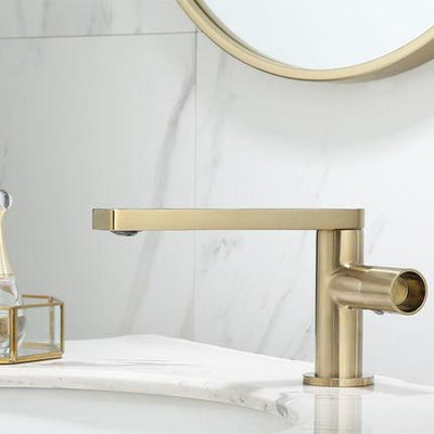 White-Black- Rose Gold Tall Vessel Basin Lavatory Faucet