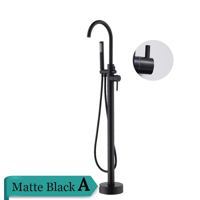 Matte Black Floor Standing  Bathtub Filler
