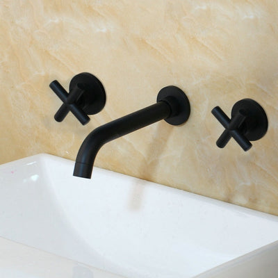 Cross Handles Wall mounted Bathroom Faucet