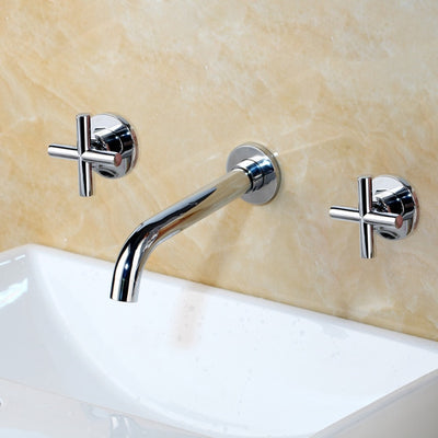 Cross Handles Wall mounted Bathroom Faucet