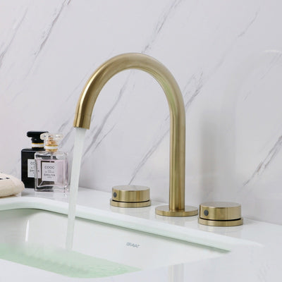 Ibiza-Brushed gold 8" inch wide spread bathroom faucet