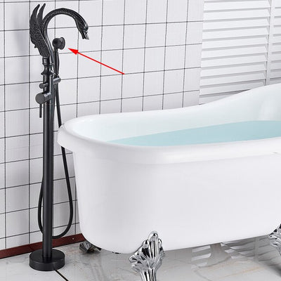 Swan Black-Chrome- Brushed Nickel Floor Freestanding Bathtub Filler