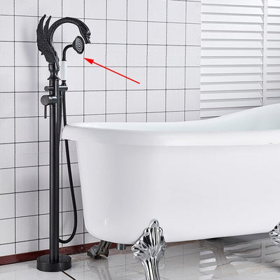 Swan Black-Chrome- Brushed Nickel Floor Freestanding Bathtub Filler