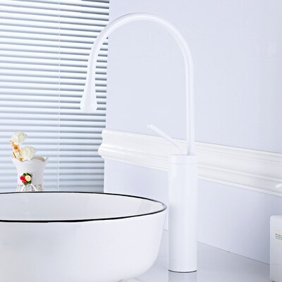 Tear drop-Tall Black- Brushed gold -White Tall Vessel and short vessel faucet