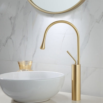 Tall Black- Brushed gold -White Tall Vessel and short vessel faucet