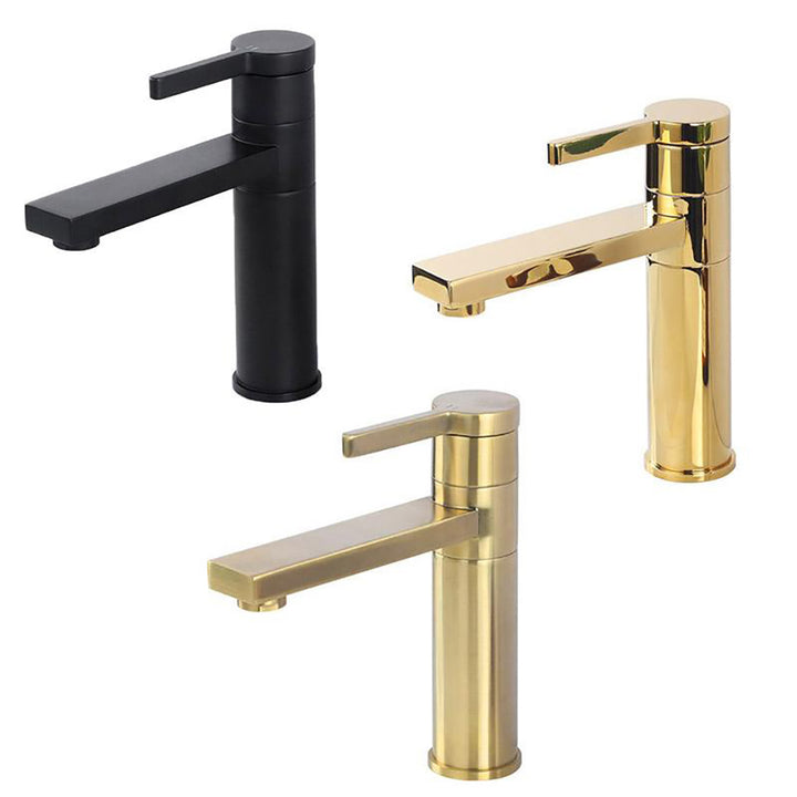 Leon-Brushed Gold- Gold-Black Tall and Short Rotable 360 Degree Single Hole Lavatory Faucet