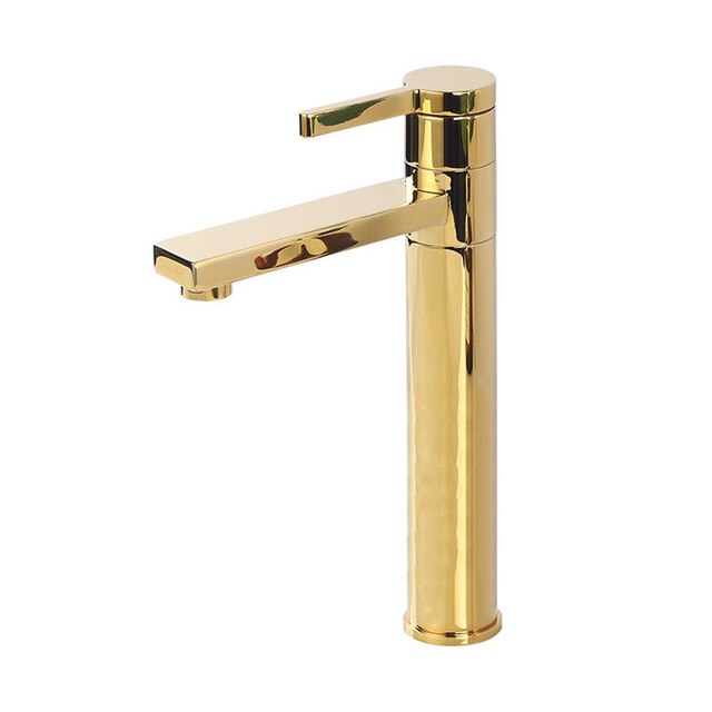 Leon-Brushed Gold- Gold-Black Tall and Short Rotable 360 Degree Single Hole Lavatory Faucet