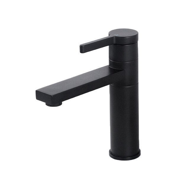 Leon-Brushed Gold- Gold-Black Tall and Short Rotable 360 Degree Single Hole Lavatory Faucet