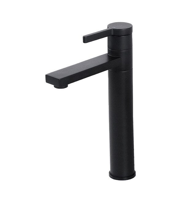 Leon-Brushed Gold- Gold-Black Tall and Short Rotable 360 Degree Single Hole Lavatory Faucet