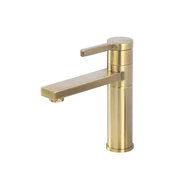 Leon-Brushed Gold- Gold-Black Tall and Short Rotable 360 Degree Single Hole Lavatory Faucet