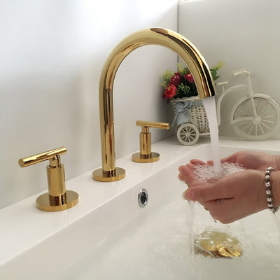 Bilbao-Gold -Black - Rose Gold 8" Inch Wide Spread Lavatory Faucet