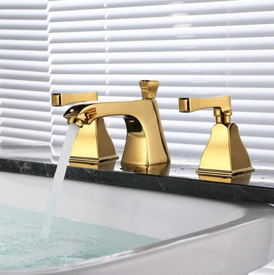 Polished Gold 8" Inch Wide Spread Faucet