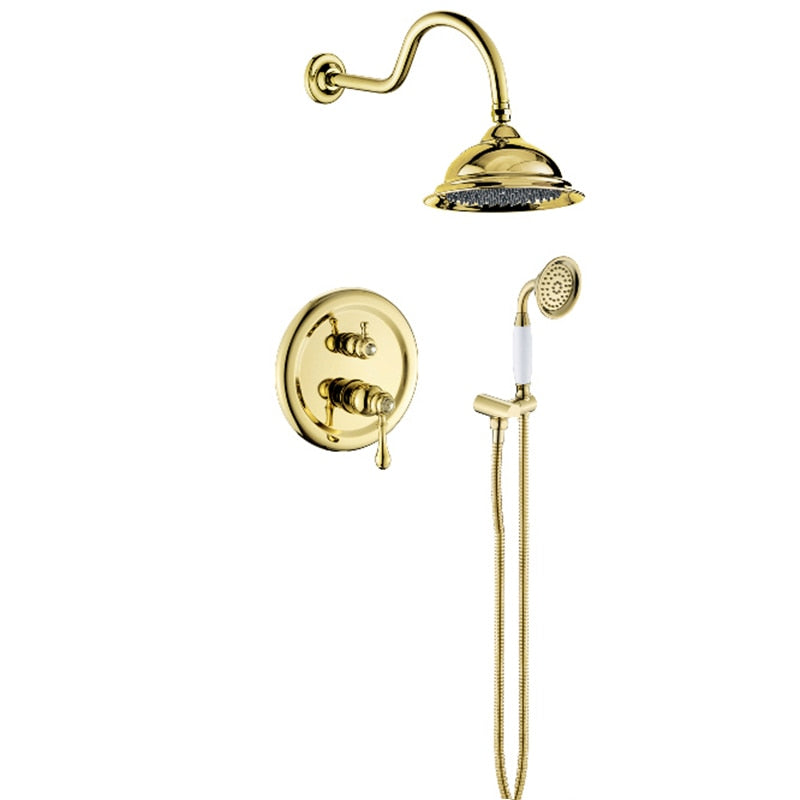 Victoria-Gold - Rose Gold Victorian 2 way Function Diverter Shower Kit