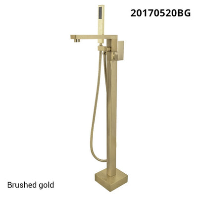 Rose Gold, Matte Black, Brushed Gold, Chrome , Brushed Nickel Freestanding Bathtub Filler