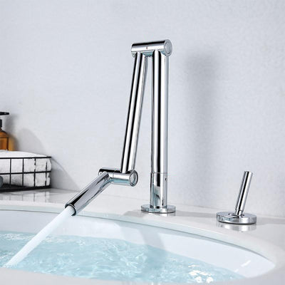 Chrome Modern Design Single Hole Bathroom Faucet  Deck Mount