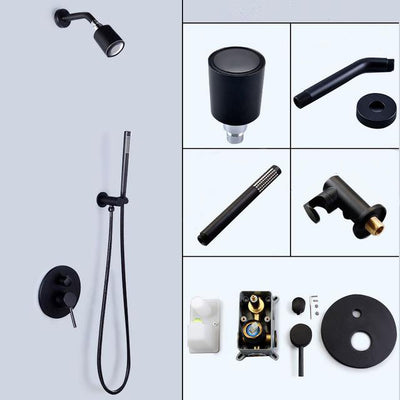 Brushed Gold- Black-Brushed Nickel  2 Way Diverter Pressure Balance Shower With Handheld Sprayer Completed Kit