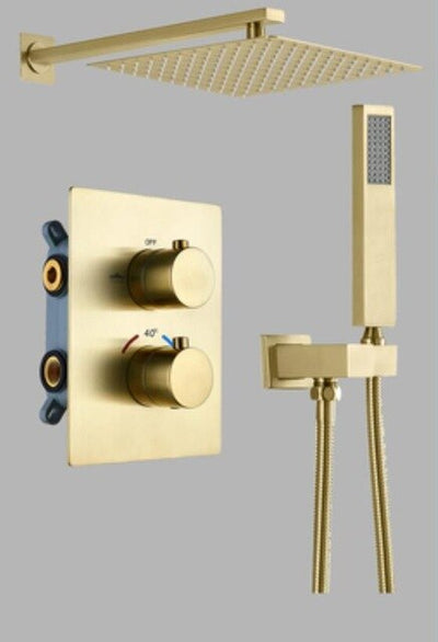 Gold polished - Brushed gold  2 and 3 Way Control Thermostatic Shower Shower Kit