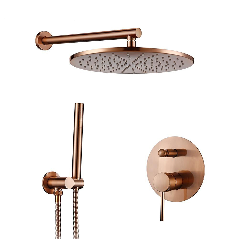 Brushed Rose Gold  2 way diverter shower Kit