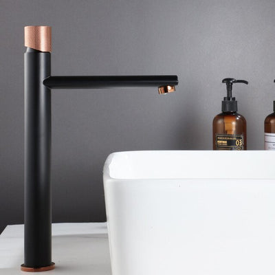 Nordic design Tall Vessel Sink and Single Hole Lavatory Faucet