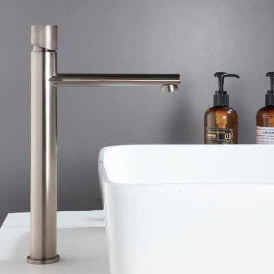 Nordic design Tall Vessel Sink and Single Hole Lavatory Faucet