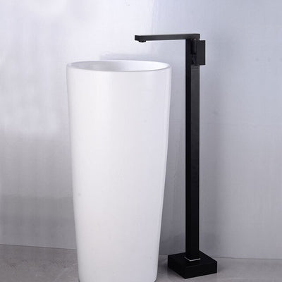 Matte Black Modern Design Freestanding Bathroom Faucet For Basin