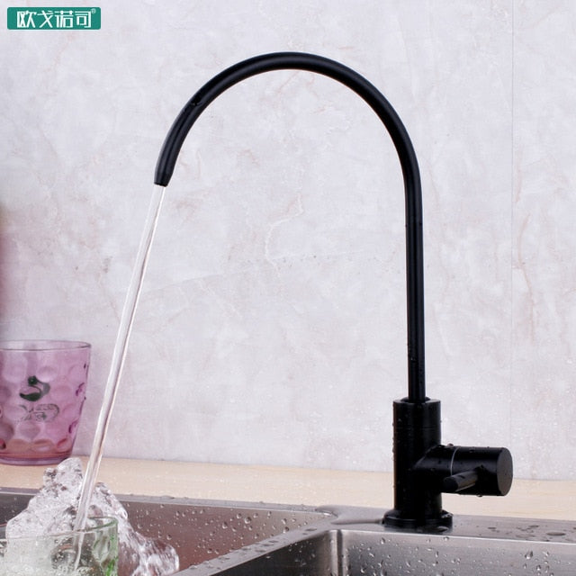 Reverse osmosis cold water filter faucet black, white and brushed gold color