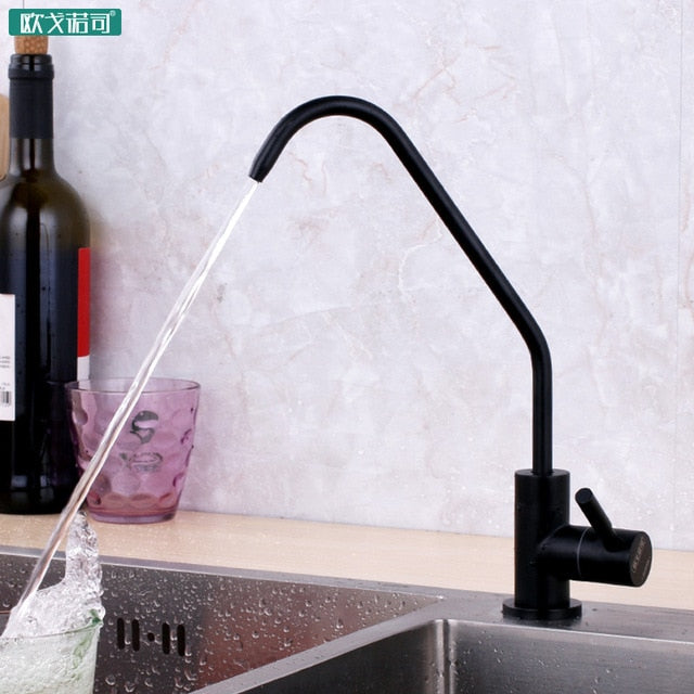 Reverse osmosis cold water filter faucet black, white and brushed gold color