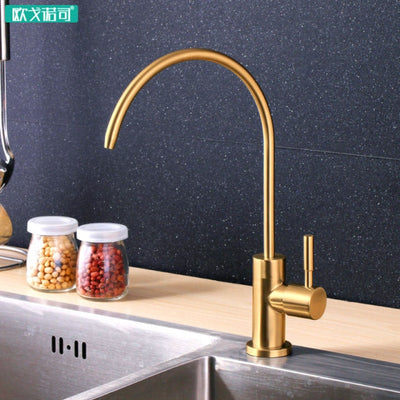 Reverse osmosis cold water filter faucet black, white and brushed gold color