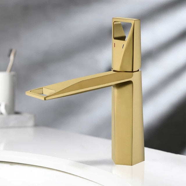 Polished Rose Gold-Matte black-Brushed Gold  Single Hole Bathroom Faucet