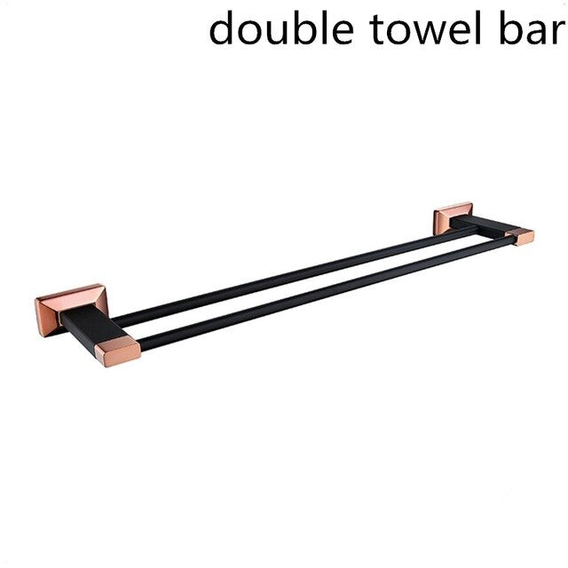 Rose Gold with Black Two Tone Colors Bathroom Accessories
