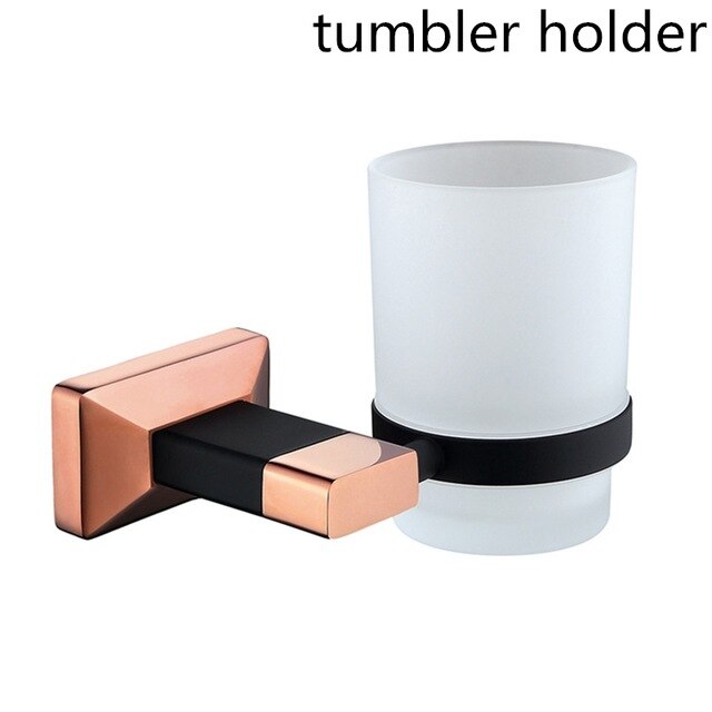 Rose Gold with Black Two Tone Colors Bathroom Accessories