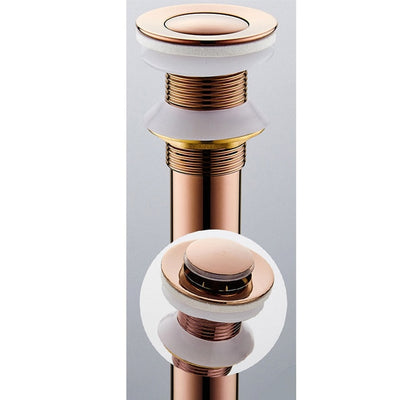 Brushed Rose Gold  Pop Up Drain  Assembly Replacement Kits Stopper, Flip Top, Overflow