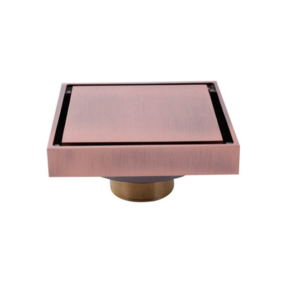 Copper Brushed Rose Gold Shower Drain 4" X 4" Inches